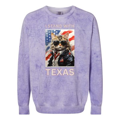 Border Crisis I Stand With Texas Colorblast Crewneck Sweatshirt