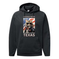 Border Crisis I Stand With Texas Performance Fleece Hoodie