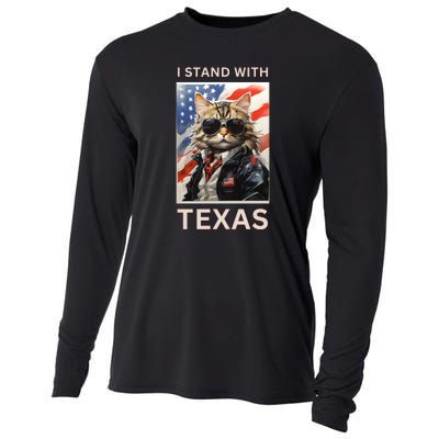 Border Crisis I Stand With Texas Cooling Performance Long Sleeve Crew