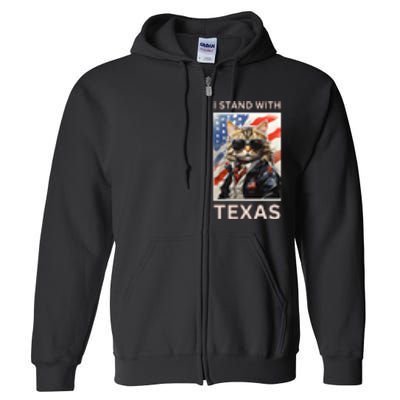 Border Crisis I Stand With Texas Full Zip Hoodie