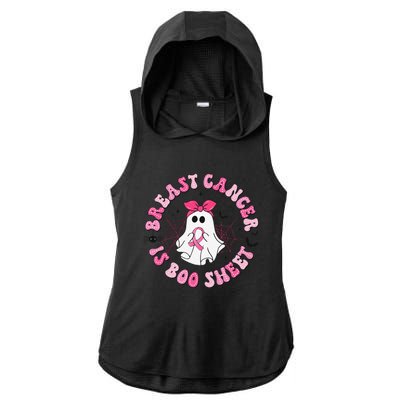 Breast Cancer Is Boo Sheet Pin.K Ghost Witch Halloween Women Ladies PosiCharge Tri-Blend Wicking Draft Hoodie Tank