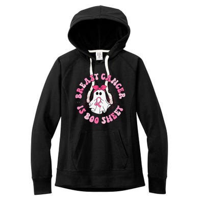 Breast Cancer Is Boo Sheet Pin.K Ghost Witch Halloween Women Women's Fleece Hoodie