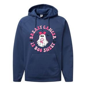 Breast Cancer Is Boo Sheet Pin.K Ghost Witch Halloween Women Performance Fleece Hoodie