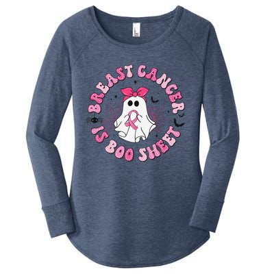 Breast Cancer Is Boo Sheet Pin.K Ghost Witch Halloween Women Women's Perfect Tri Tunic Long Sleeve Shirt