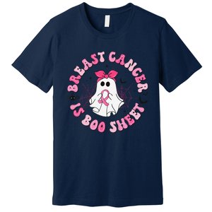 Breast Cancer Is Boo Sheet Pin.K Ghost Witch Halloween Women Premium T-Shirt