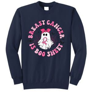 Breast Cancer Is Boo Sheet Pin.K Ghost Witch Halloween Women Tall Sweatshirt