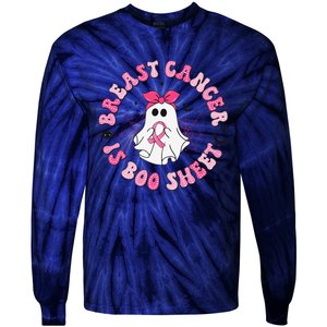 Breast Cancer Is Boo Sheet Pin.K Ghost Witch Halloween Women Tie-Dye Long Sleeve Shirt