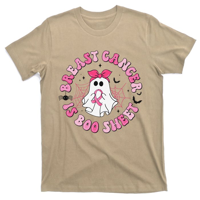 Breast Cancer Is Boo Sheet Pin.K Ghost Witch Halloween Women T-Shirt