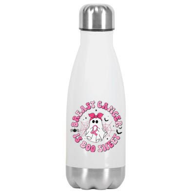 Breast Cancer Is Boo Sheet Pin.K Ghost Witch Halloween Women Stainless Steel Insulated Water Bottle