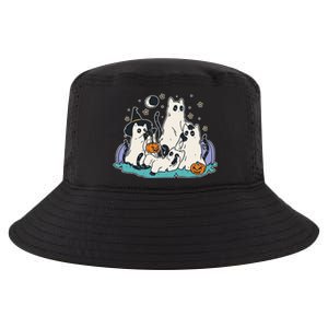 Black Cats In Ghost Costume Cute Women And Men Halloween Cool Comfort Performance Bucket Hat