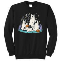 Black Cats In Ghost Costume Cute Women And Men Halloween Sweatshirt