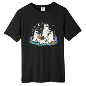 Black Cats In Ghost Costume Cute Women And Men Halloween Tall Fusion ChromaSoft Performance T-Shirt