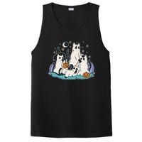 Black Cats In Ghost Costume Cute Women And Men Halloween PosiCharge Competitor Tank