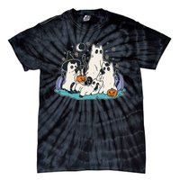 Black Cats In Ghost Costume Cute Women And Men Halloween Tie-Dye T-Shirt