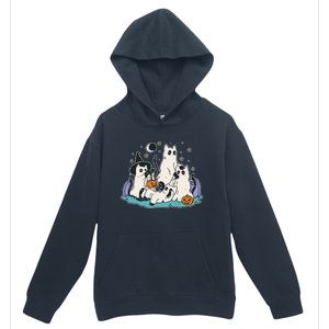 Black Cats In Ghost Costume Cute Women And Men Halloween Urban Pullover Hoodie