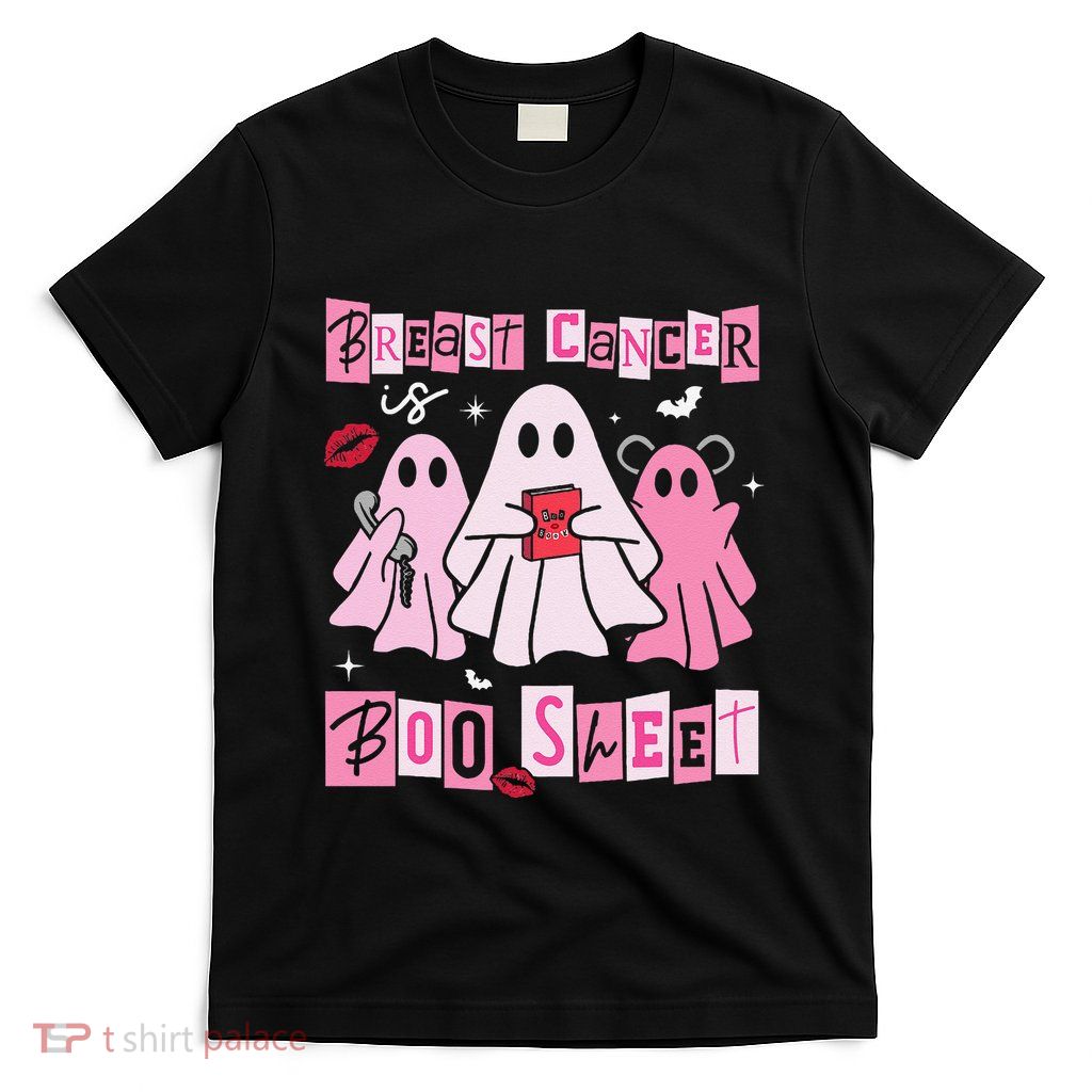 Breast Cancer Is Boo Sheet Pin.K Ghost Witch Halloween Women T-Shirt