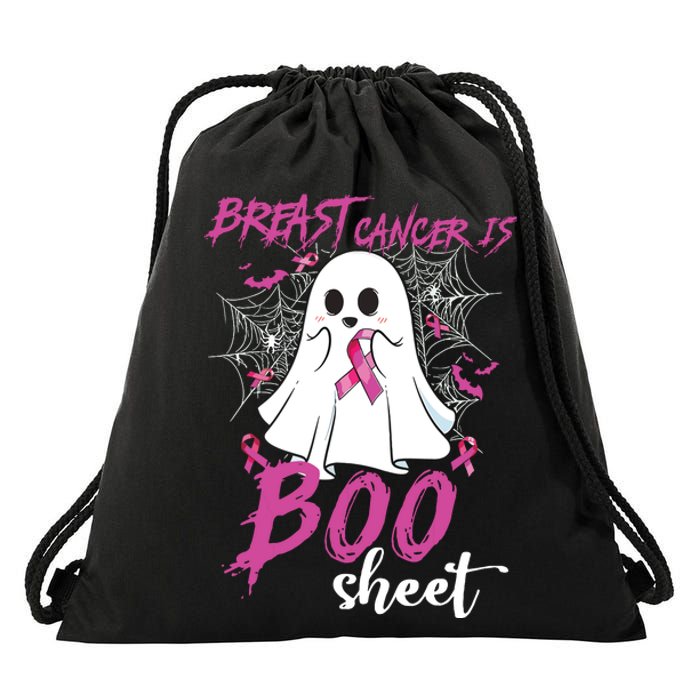 Breast Cancer Is Boo Sheet Halloween Breast Cancer Awareness Drawstring Bag