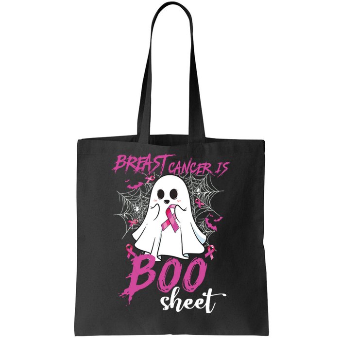 Breast Cancer Is Boo Sheet Halloween Breast Cancer Awareness Tote Bag