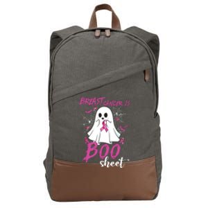 Breast Cancer Is Boo Sheet Halloween Breast Cancer Awareness Cotton Canvas Backpack