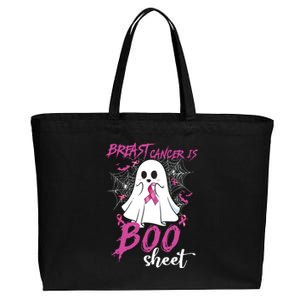 Breast Cancer Is Boo Sheet Halloween Breast Cancer Awareness Cotton Canvas Jumbo Tote