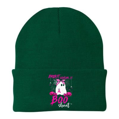 Breast Cancer Is Boo Sheet Breast Cancer Warrior Halloween Knit Cap Winter Beanie