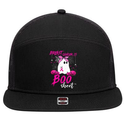 Breast Cancer Is Boo Sheet Breast Cancer Warrior Halloween 7 Panel Mesh Trucker Snapback Hat