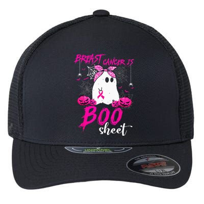 Breast Cancer Is Boo Sheet Breast Cancer Warrior Halloween Flexfit Unipanel Trucker Cap