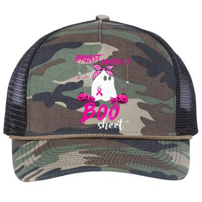 Breast Cancer Is Boo Sheet Breast Cancer Warrior Halloween Retro Rope Trucker Hat Cap