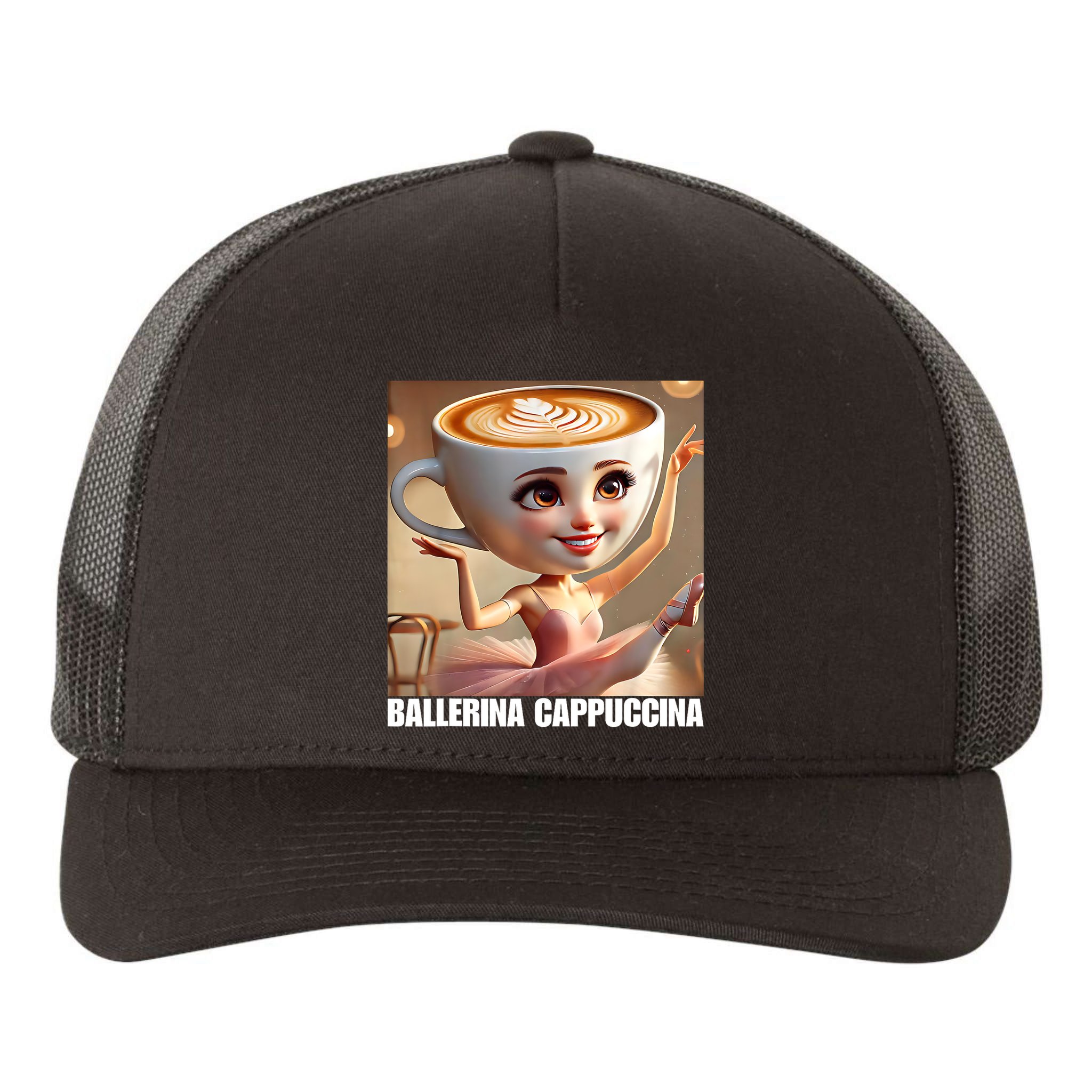 Ballerina Cappuccina - Italian Brainrot Meme  Yupoong Adult 5-Panel Trucker Hat