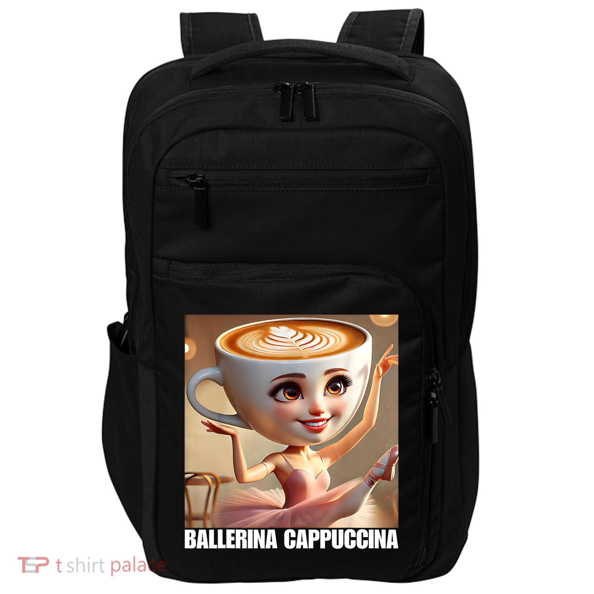 Ballerina Cappuccina - Italian Brainrot Meme  Impact Tech Backpack