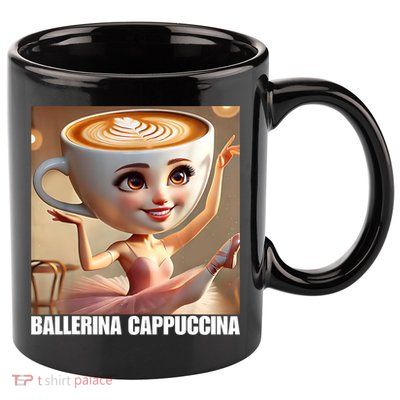 Ballerina Cappuccina - Italian Brainrot Meme  11oz C Handle Ceramic Mug
