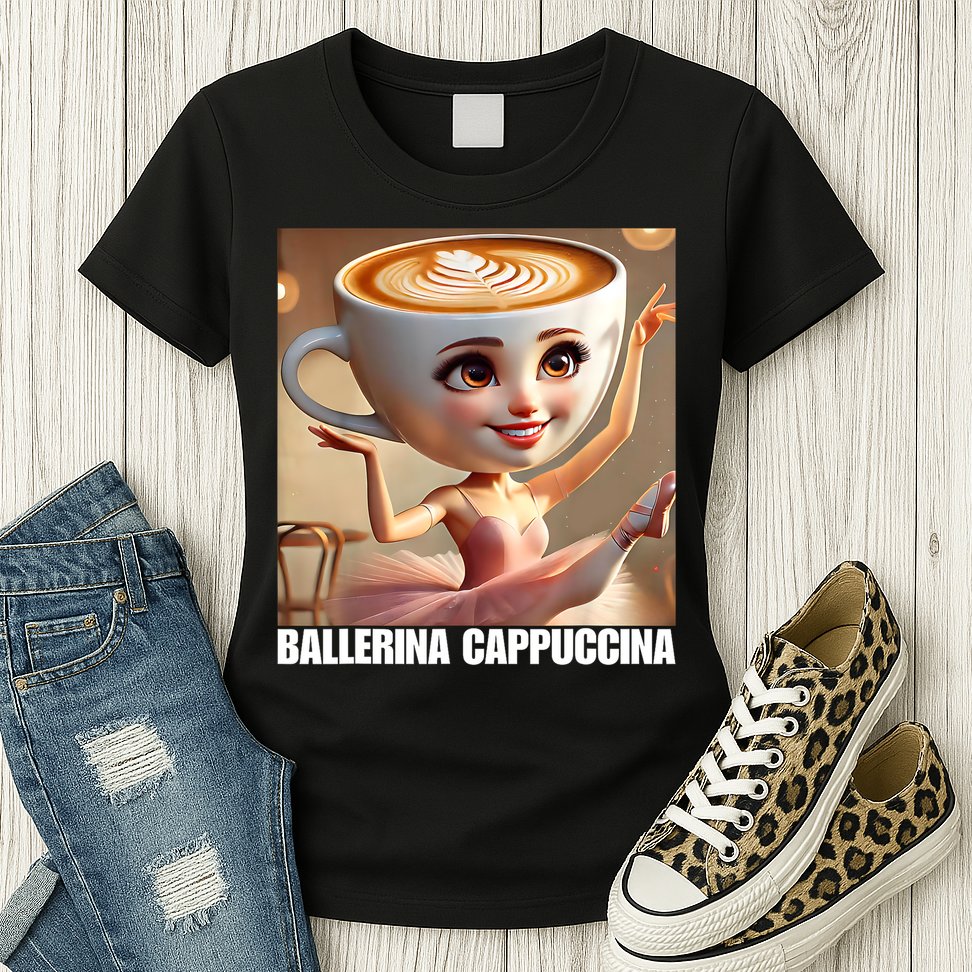 Ballerina Cappuccina - Italian Brainrot Meme  Womens T-Shirt