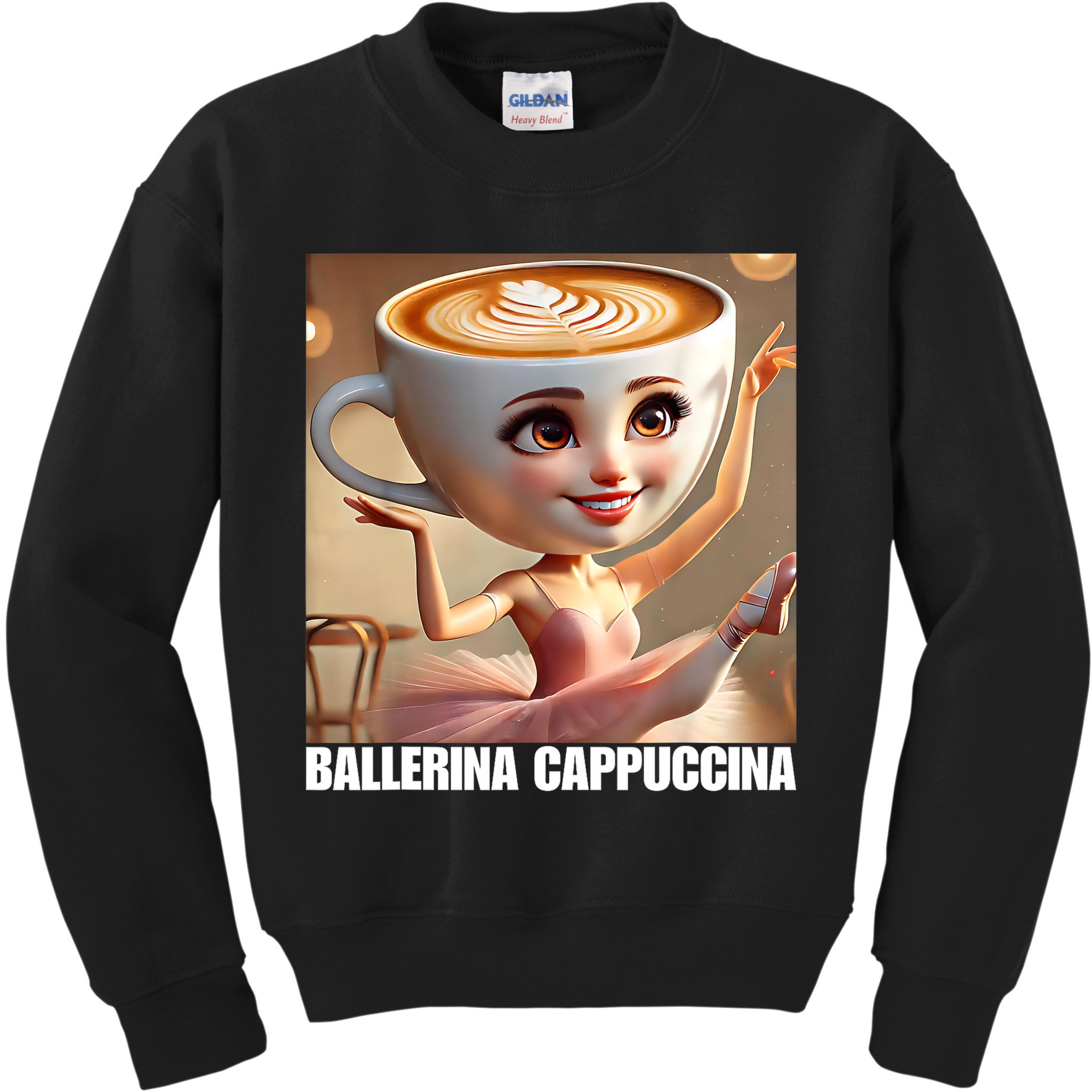 Ballerina Cappuccina - Italian Brainrot Meme  Kids Sweatshirt