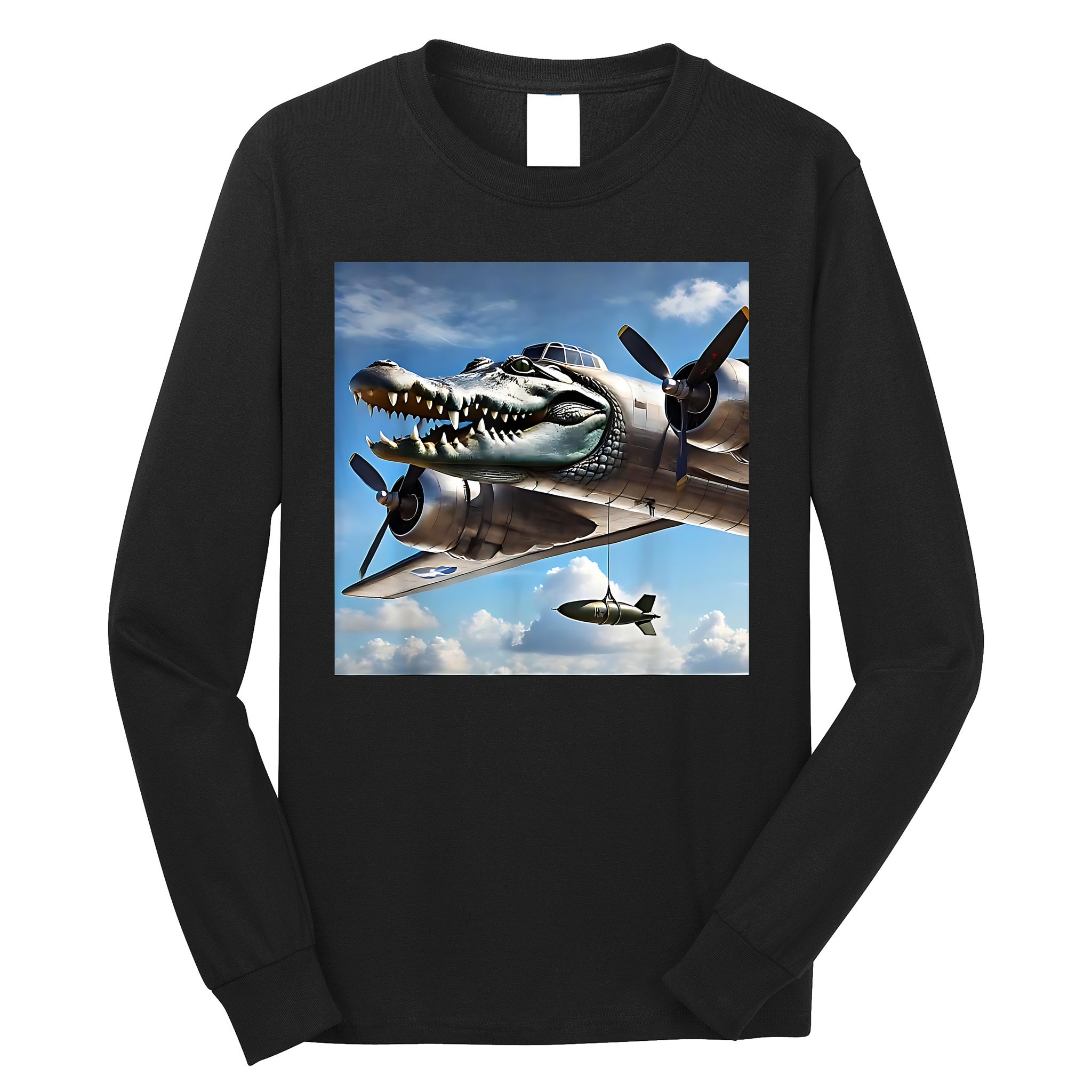 Bombardino Crocodilo - Italian Brainrot Meme  Long Sleeve Shirt