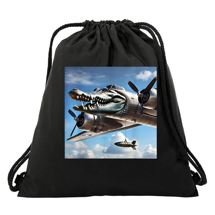 Bombardino Crocodilo - Italian Brainrot Meme  Drawstring Bag