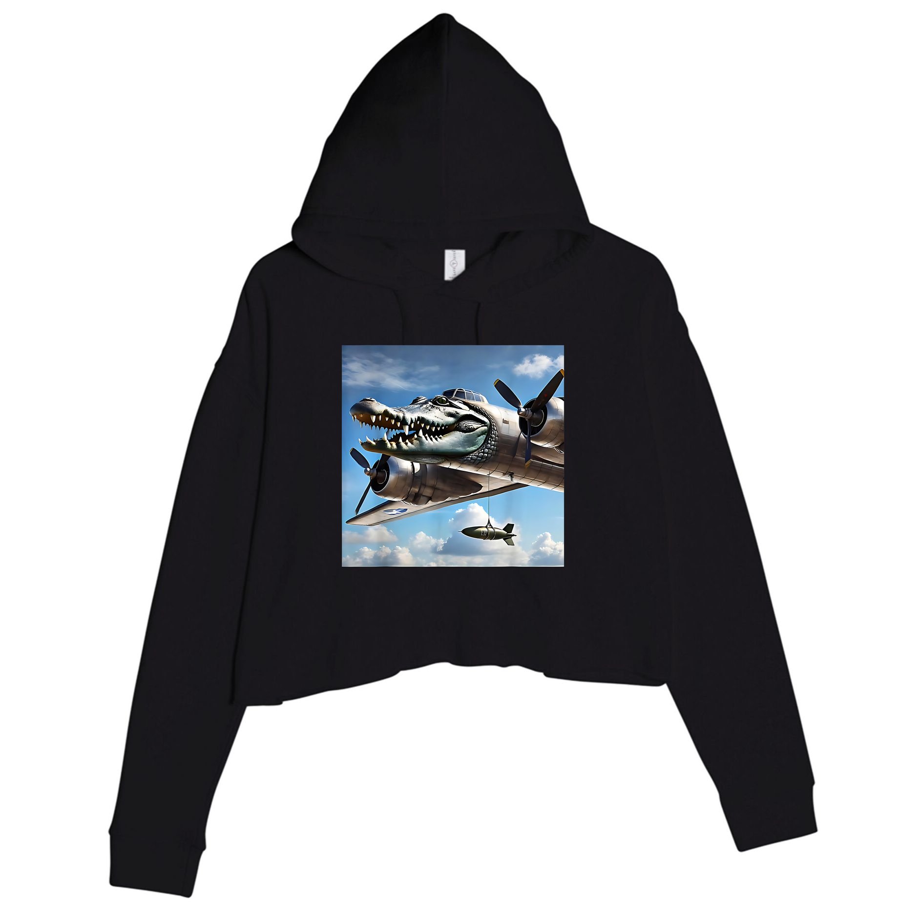 Bombardino Crocodilo - Italian Brainrot Meme  Crop Fleece Hoodie