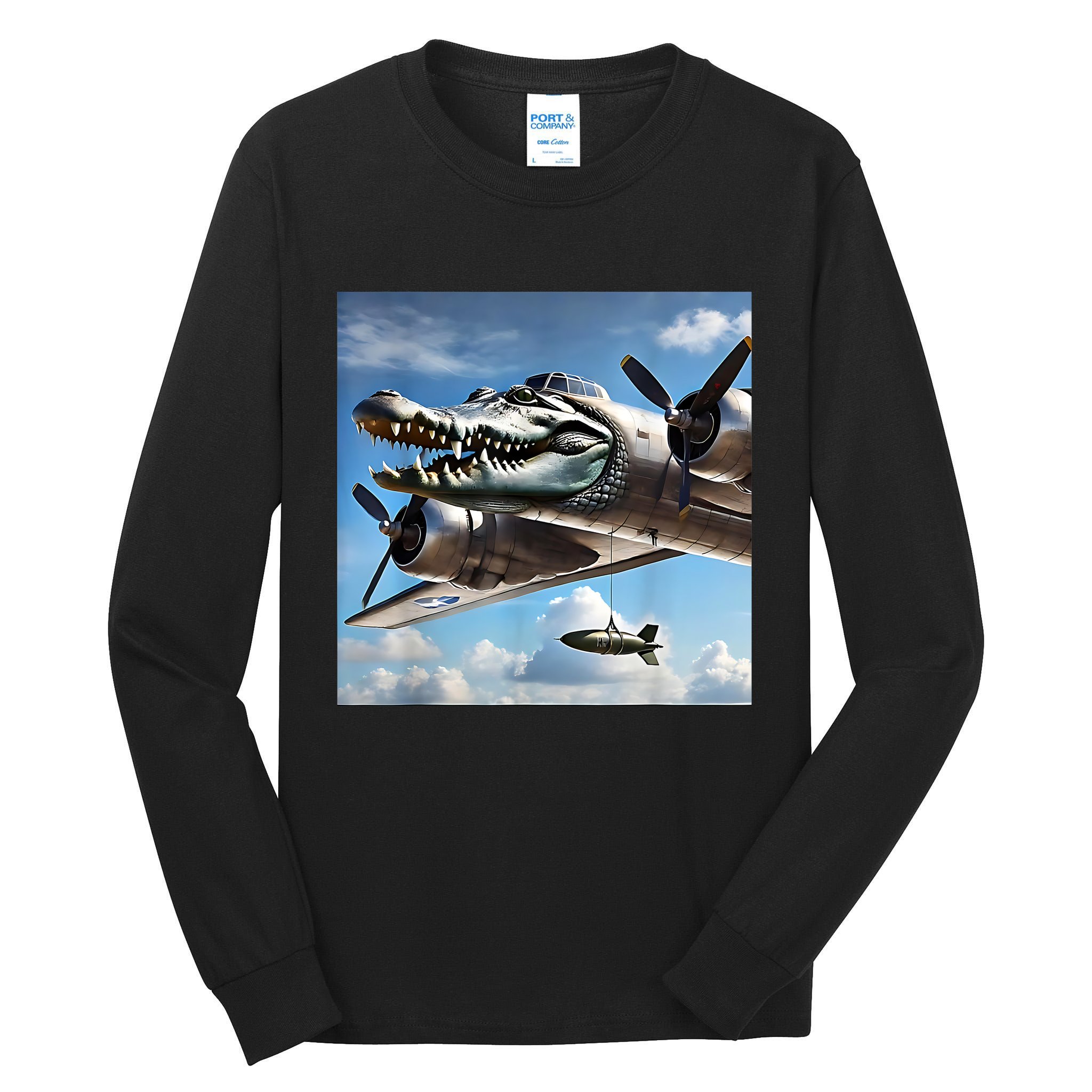 Bombardino Crocodilo - Italian Brainrot Meme  Tall Long Sleeve T-Shirt
