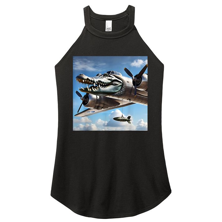 Bombardino Crocodilo - Italian Brainrot Meme  Women's Perfect Tri Rocker Tank