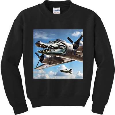 Bombardino Crocodilo - Italian Brainrot Meme  Kids Sweatshirt