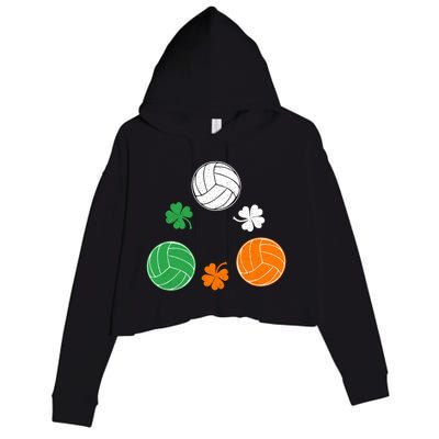 Basketball Clover Irish Flag Costume St Patricks Day Great Gift Crop Fleece Hoodie