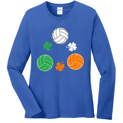 Basketball Clover Irish Flag Costume St Patricks Day Great Gift Ladies Long Sleeve Shirt