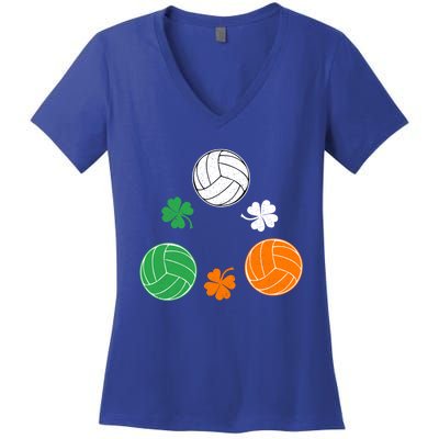 Basketball Clover Irish Flag Costume St Patricks Day Great Gift Women's V-Neck T-Shirt