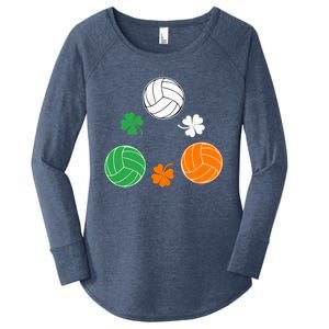 Basketball Clover Irish Flag Costume St Patricks Day Great Gift Women's Perfect Tri Tunic Long Sleeve Shirt