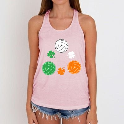 Basketball Clover Irish Flag Costume St Patricks Day Great Gift Women's Knotted Racerback Tank