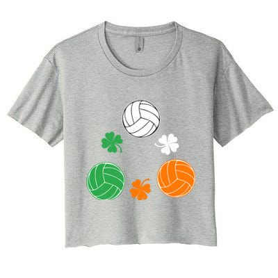 Basketball Clover Irish Flag Costume St Patricks Day Great Gift Women's Crop Top Tee