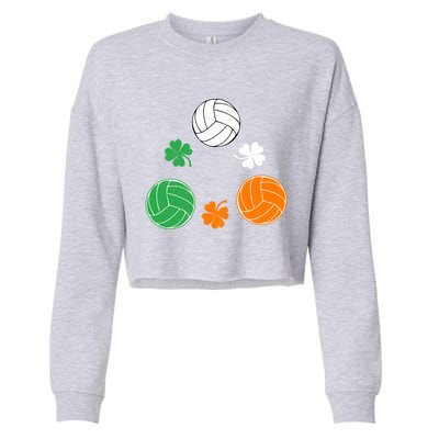 Basketball Clover Irish Flag Costume St Patricks Day Great Gift Cropped Pullover Crew