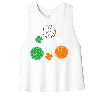 Basketball Clover Irish Flag Costume St Patricks Day Great Gift Women's Racerback Cropped Tank