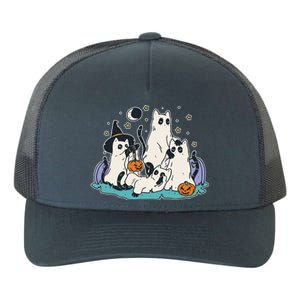 Black Cats In Ghost Costume Cute Halloween Yupoong Adult 5-Panel Trucker Hat