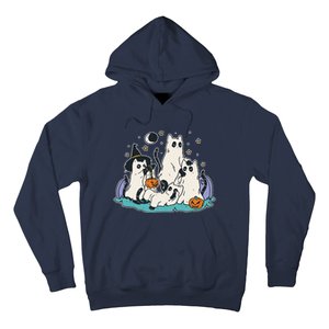 Black Cats In Ghost Costume Cute Halloween Hoodie