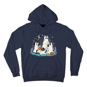 Black Cats In Ghost Costume Cute Halloween Tall Hoodie